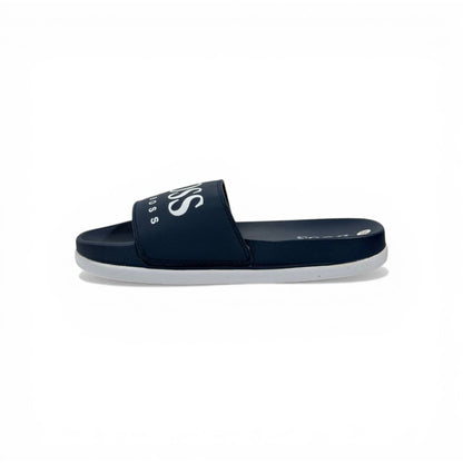🔵 Hugo Boss Slides – Navy Blue Signature Edition 💎🩴