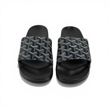 🖤✨ Goyard Pattern Slides – Monogram Luxury Edition 🔥🩴