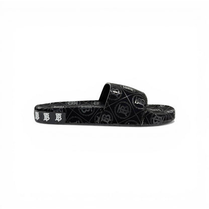 🖤 Burberry Monogram Rubber Slides – Black Luxury Summer Essential