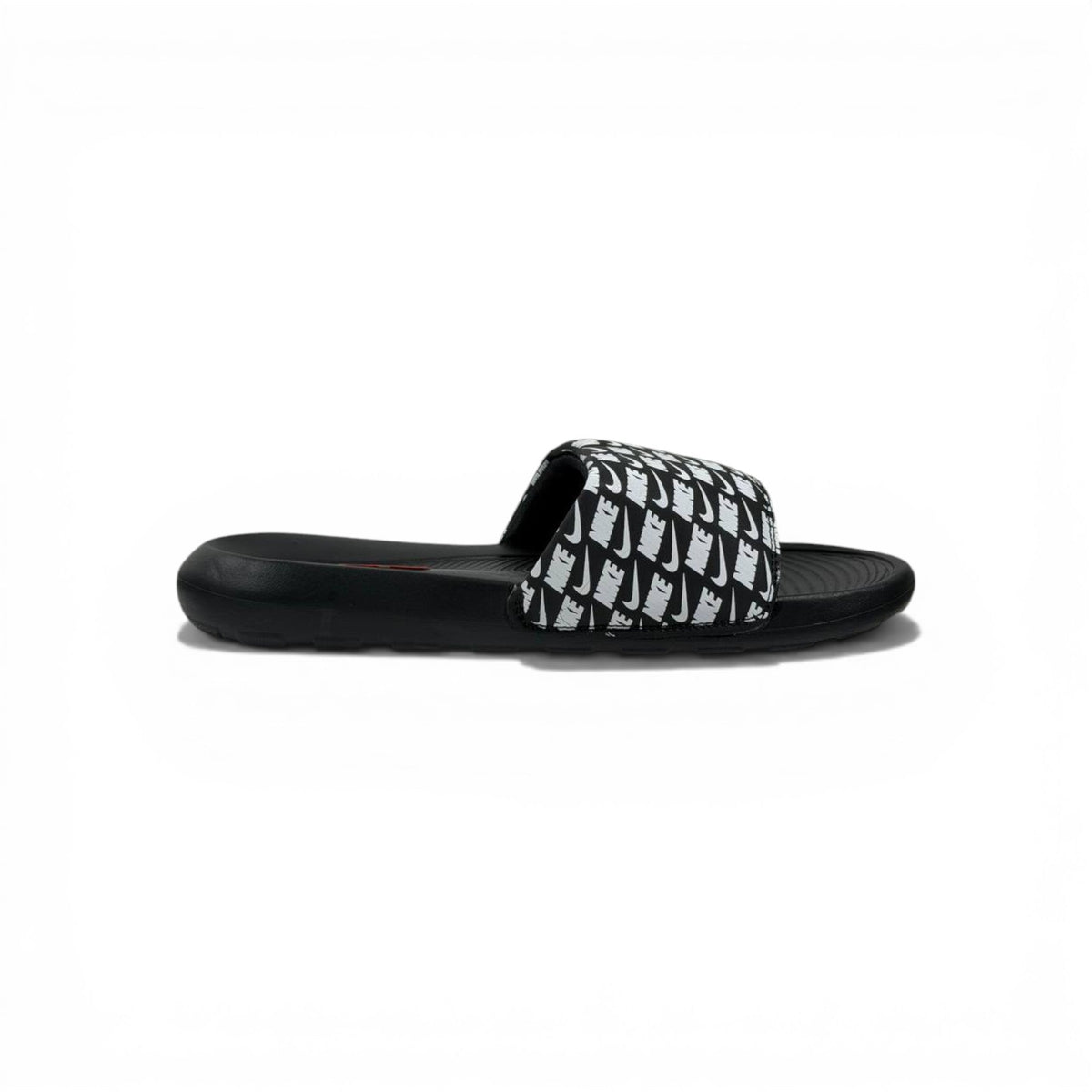 ⚫⚪ Nike All-Over Logo Slides – Streetwear Statement Edition