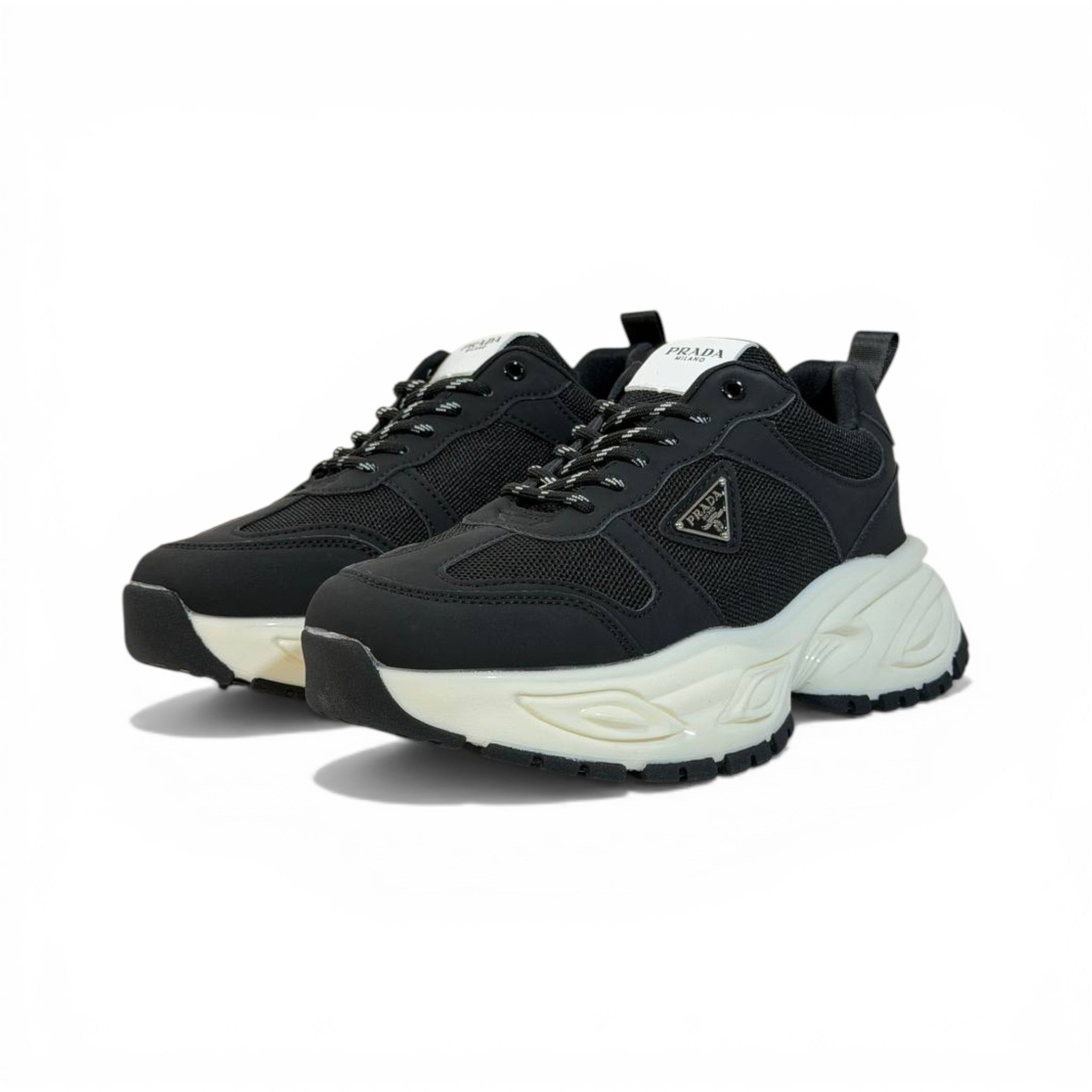 Prada Thunder Chunky Sneaker Black Ivory Edition 👟🖤✨