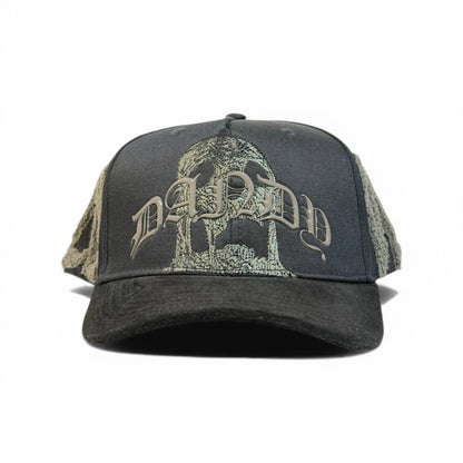 Dandy Gothic Skull Trucker Cap Washed Black Edition 🧢💀🖤🔥