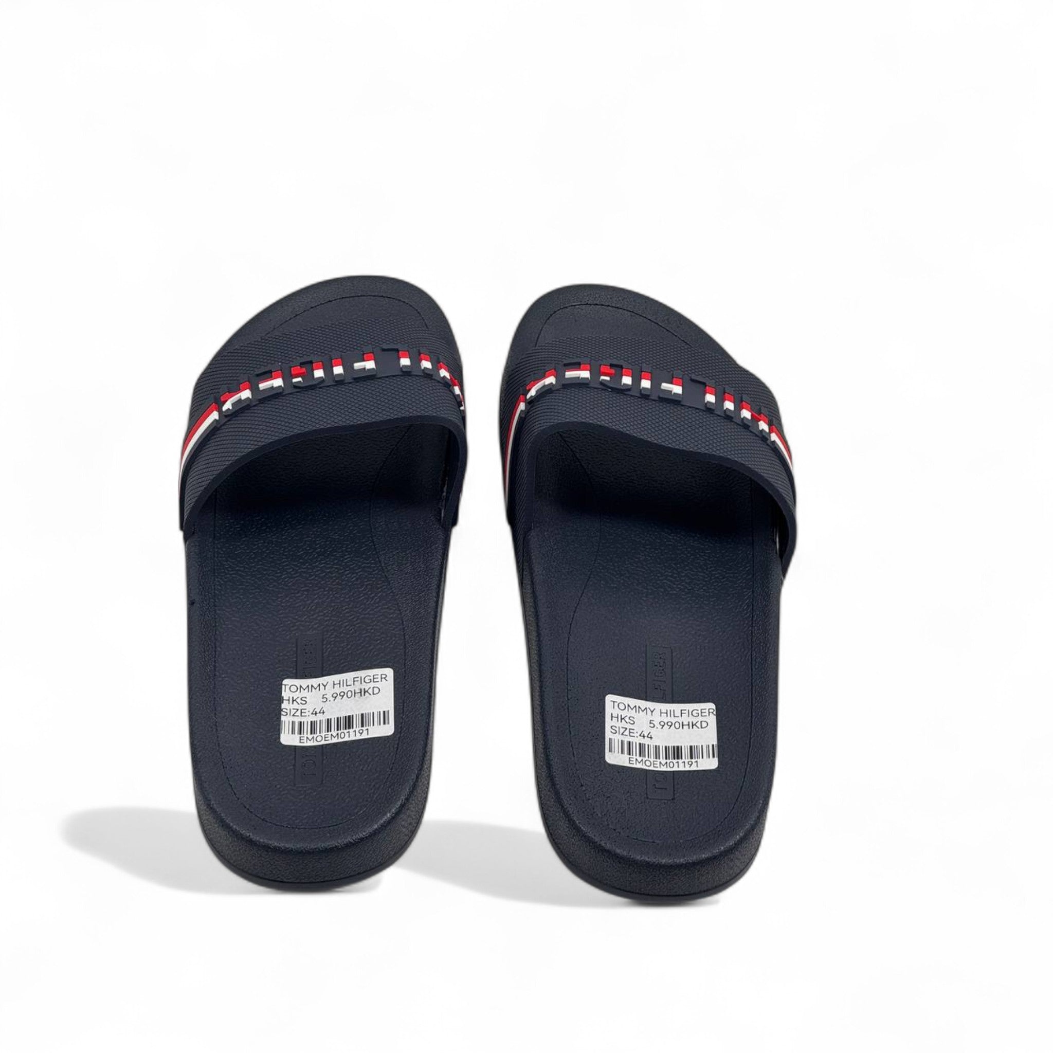 Tommy Hilfiger Navy Slides – 3D Logo & Heritage Stripe