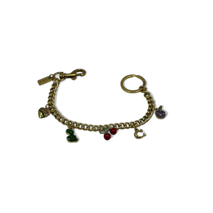 Coach Fruit Charm Keychain Bracelet 🍒🍇🍋 – Gold Finish | With Box & Tag