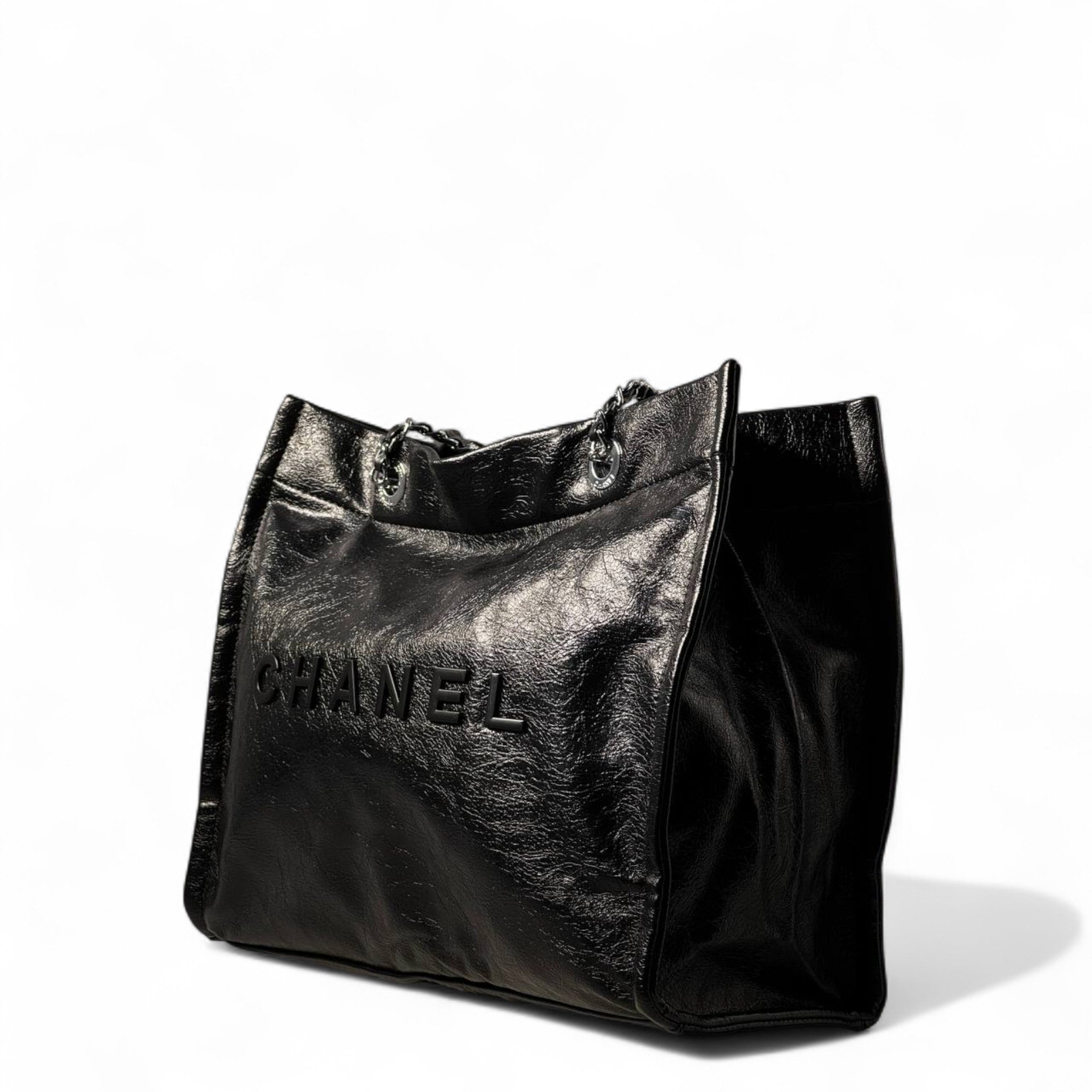 🖤 Chanel Black Leather Tote – Without Box | Effortless Elegance