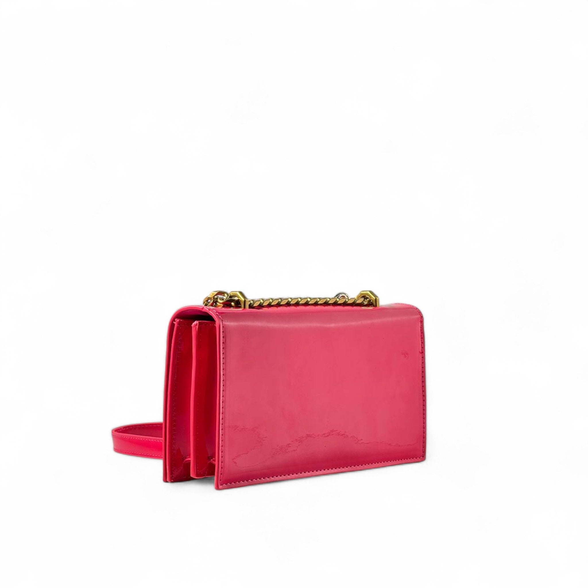 ❤️ Alexander McQueen Red Skull Chain Bag – Patent Leather Luxury | Gold & Silver Chains