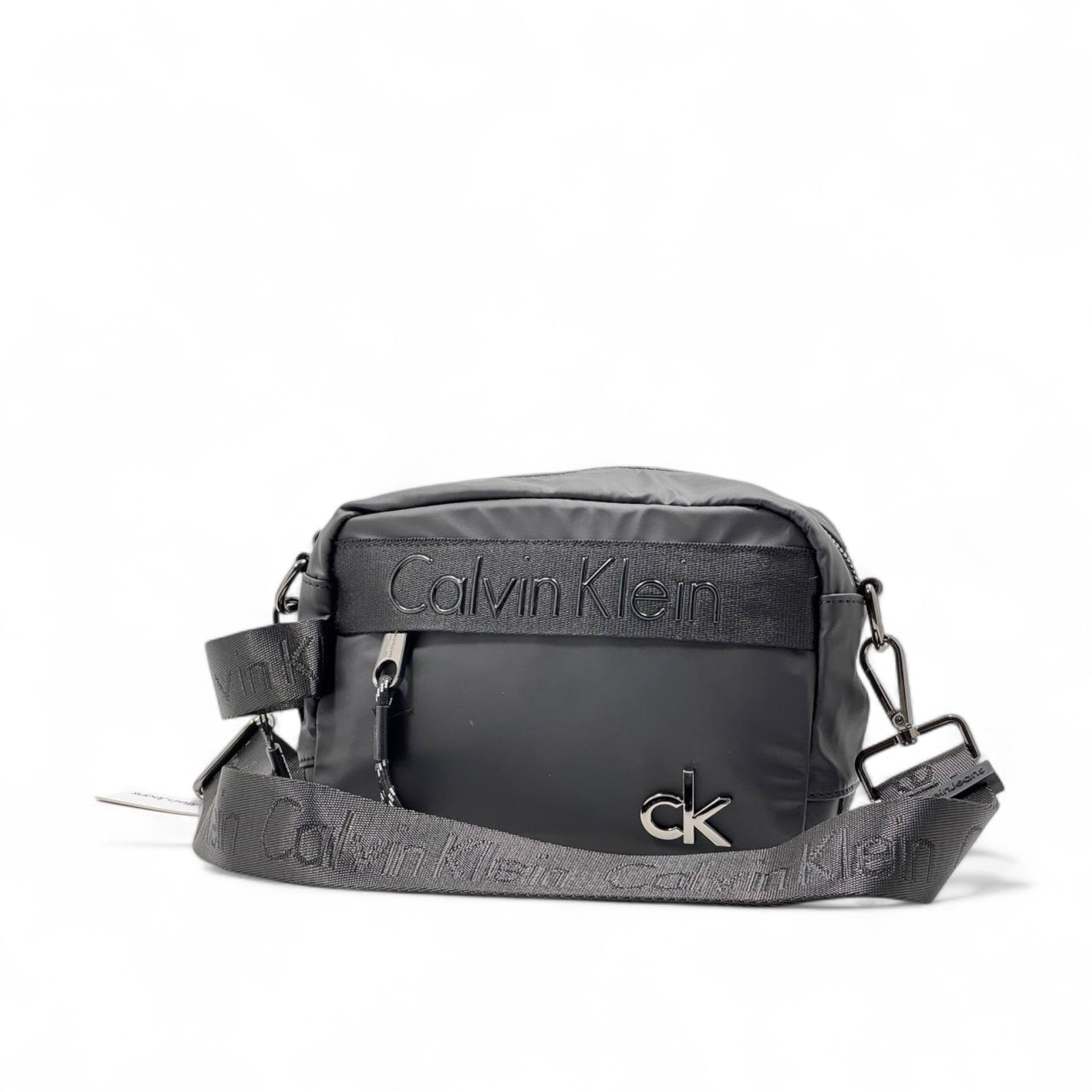 🖤 Calvin Klein Logo Strap Crossbody Bag – Black Edition 🖤