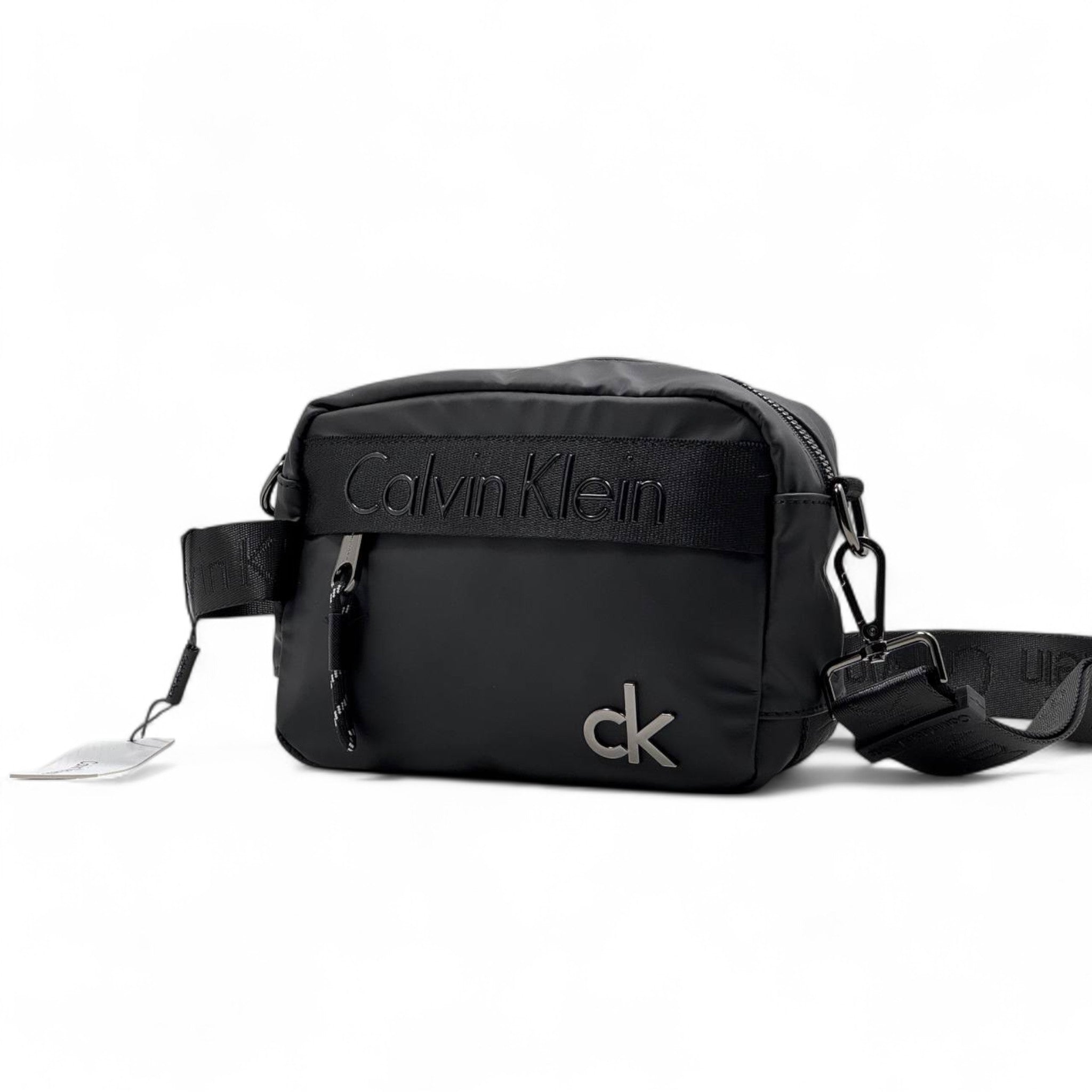 🖤 Calvin Klein Logo Strap Crossbody Bag – Black Edition 🖤