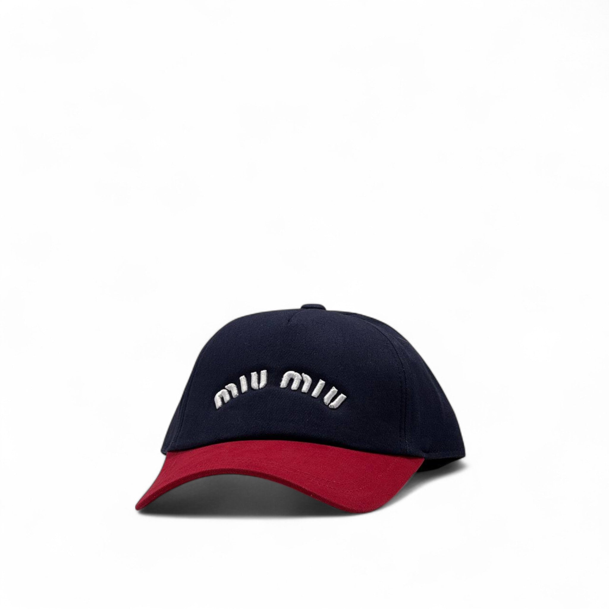 Miu Miu Two-Tone Cap 🔵🔴 – Chic Meets Sporty