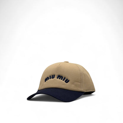 Miu Miu Beige & Navy Cap 🟤🔵 – Understated Icon