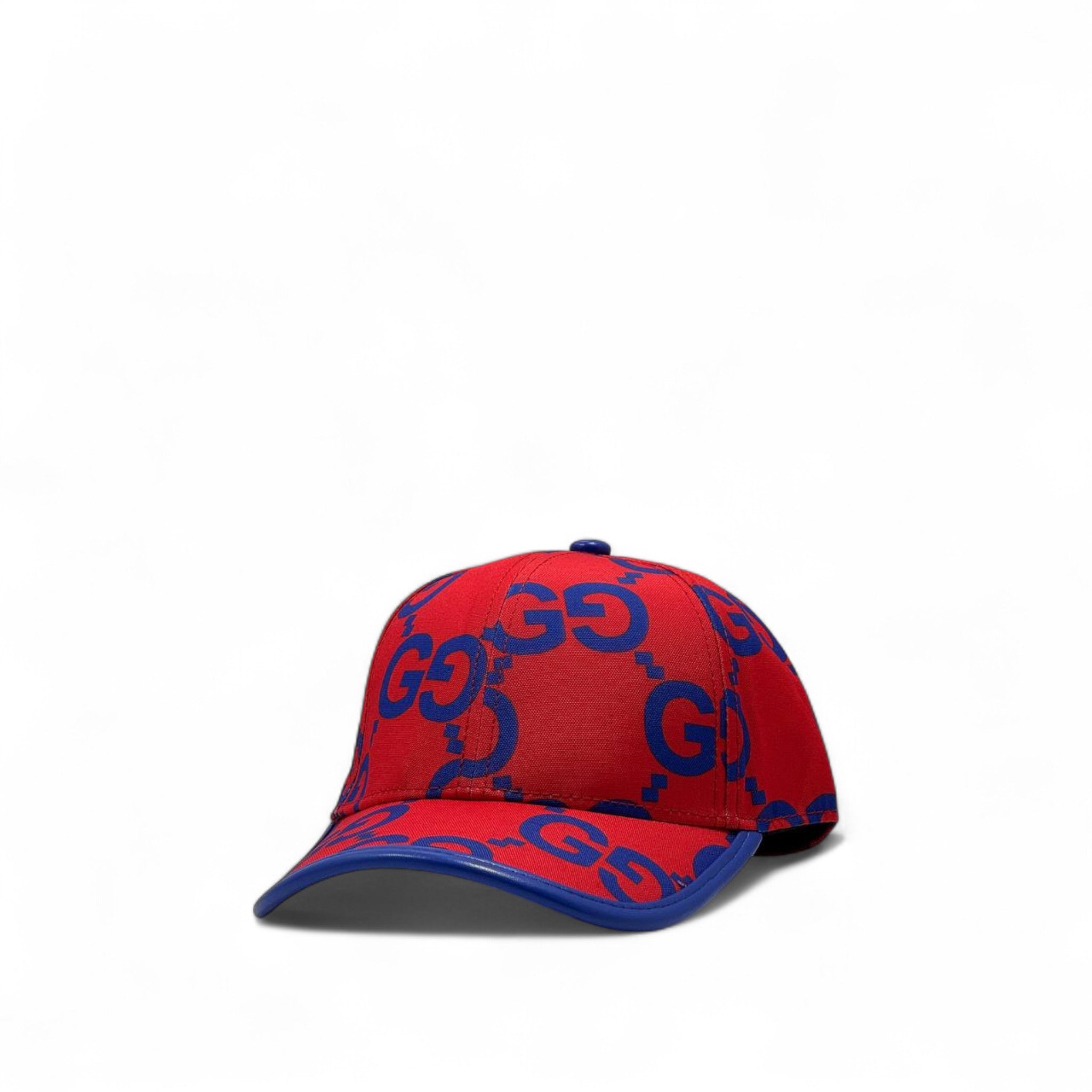 Gucci Red & Blue GG Monogram Cap 🔥 – Bold Luxury Statement