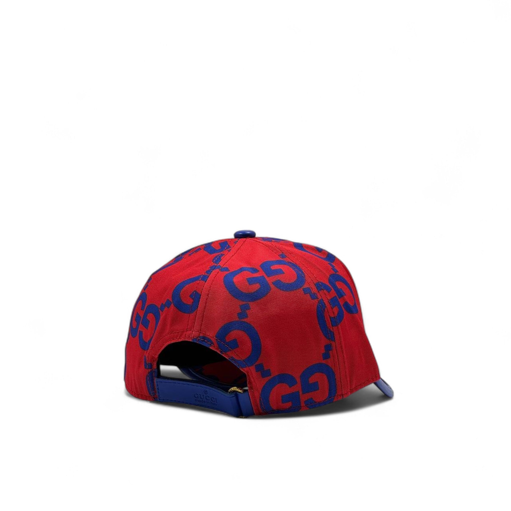 Gucci Red & Blue GG Monogram Cap 🔥 – Bold Luxury Statement