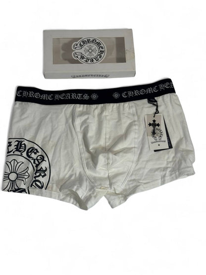 🤍 Chrome Hearts Men’s Boxer Briefs – White Luxury Underwear 🖤✨