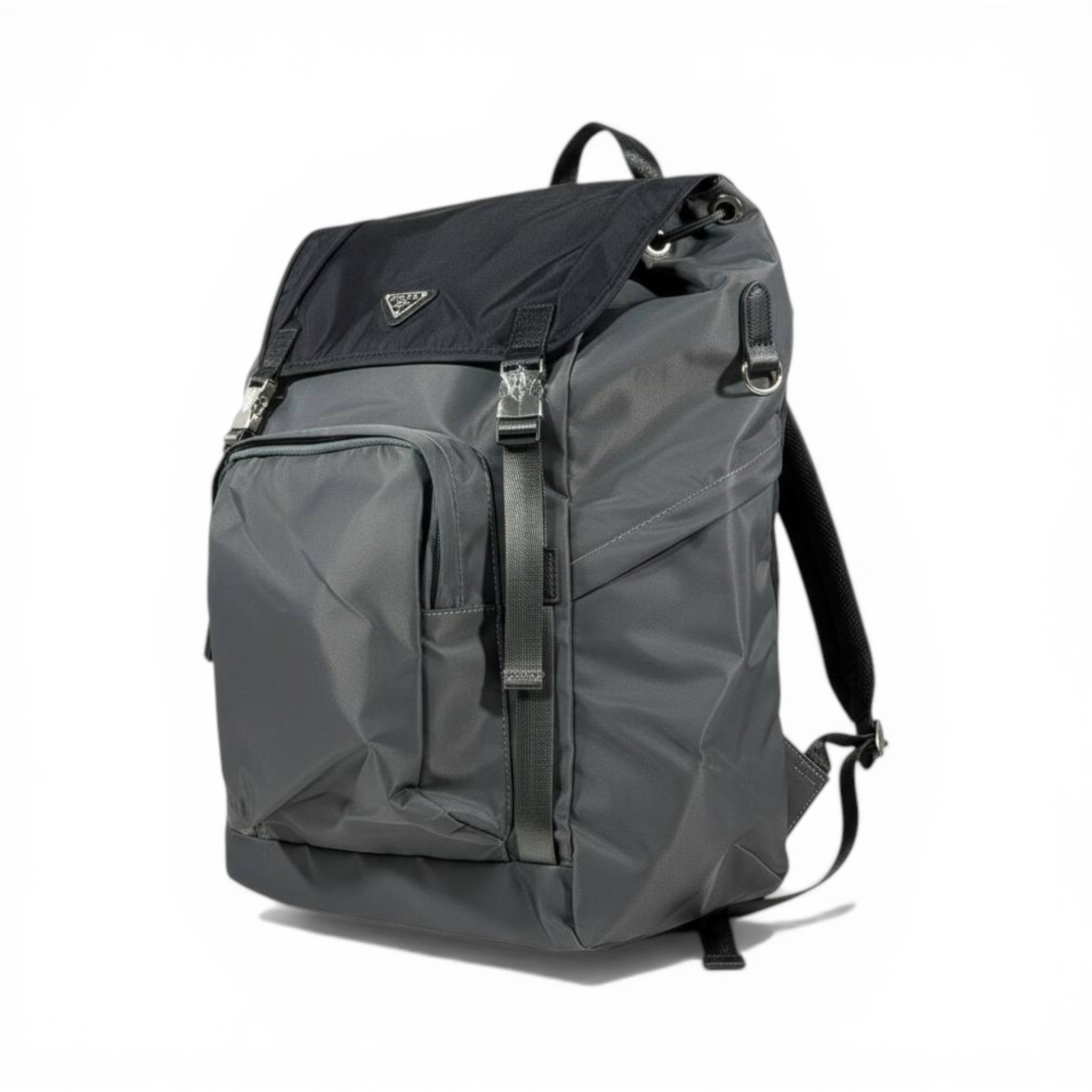Prada Grey Nylon Utility Backpack Large Capacity Edition 🎒🩶✨