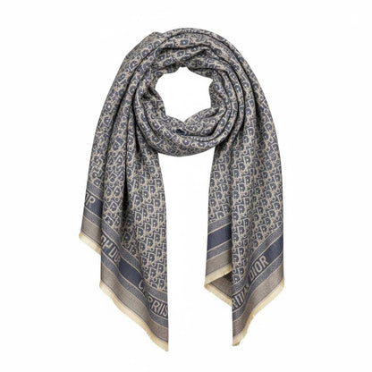 🧣 Dior Oblique Blue & Beige Monogram Scarf – Iconic Heritage & Timeless Luxury ✨