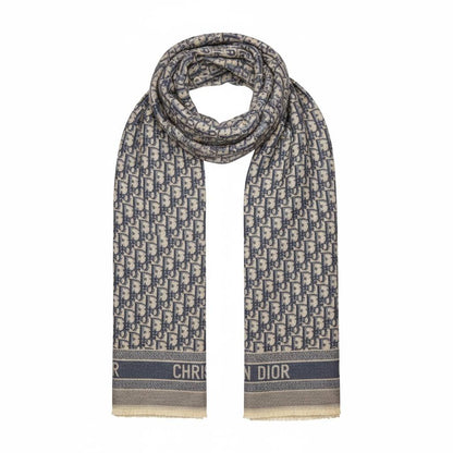 🧣 Dior Oblique Blue & Beige Monogram Scarf – Iconic Heritage & Timeless Luxury ✨