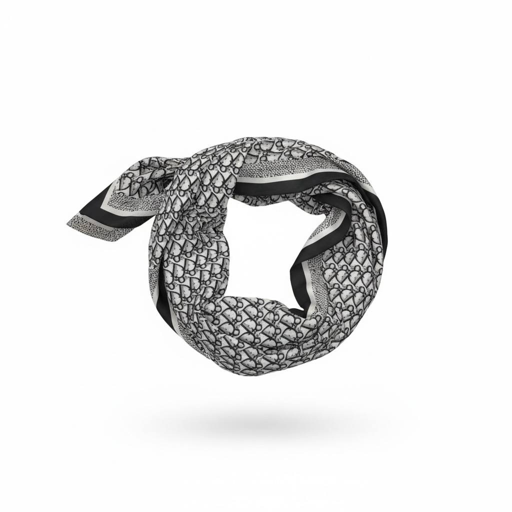 🧣 Dior Oblique Black & White Monogram Scarf – Modern Elegance & Iconic Style ✨