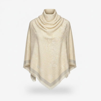 🧣 Dior Ivory Draped Poncho Scarf – Timeless Elegance & Parisian Luxury ✨