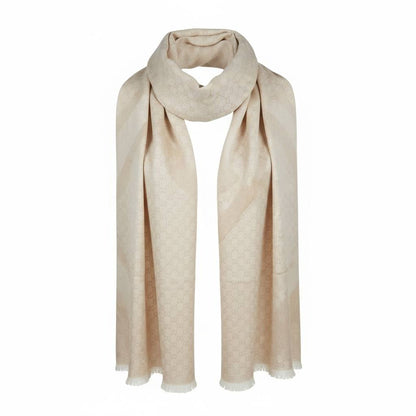 🧣 Gucci GG Monogram Beige Scarf – Understated Luxury & Timeless Style ✨