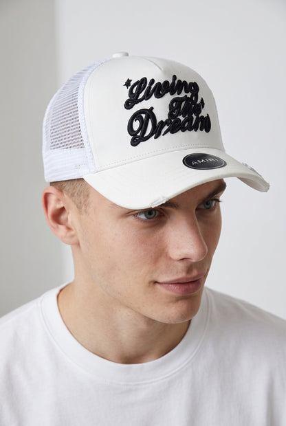 Amiri Living the Dream Trucker Cap – Whit