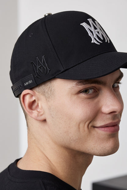Amiri Crystal MA Logo Baseball Cap – Black