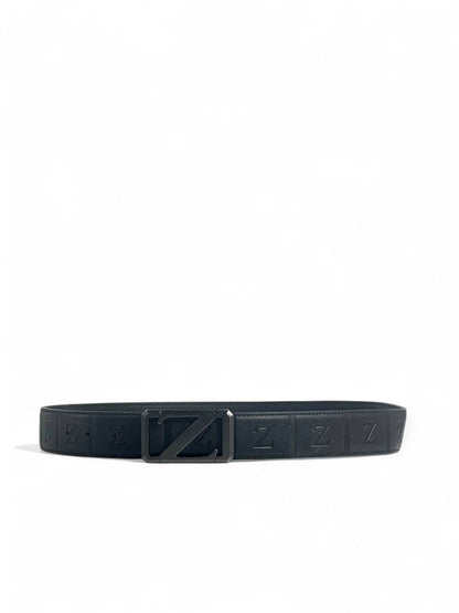 🖤 Z Style Black Belt – 110 cm | Embossed Pattern & Matte Black Buckle 🪄 | Premium Finish ✨