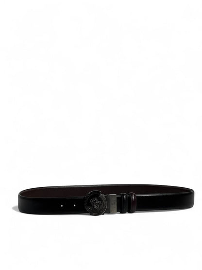 🖤 Versace Style Double-Face Belt – 120 cm | Black Medusa Buckle 🌀👑 | Reversible Premium Finish ✨