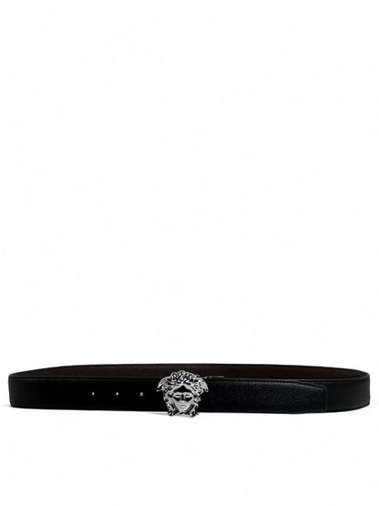 🖤 Versace Style Double-Face Belt – 120 cm | Silver Medusa Buckle ⚡👑 | Reversible Premium Finish ✨