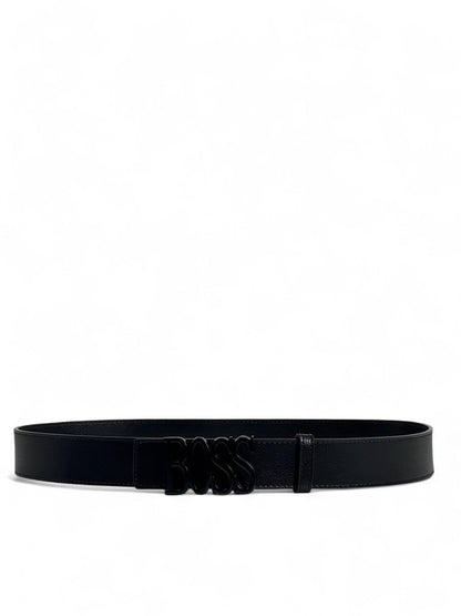 🖤 BOSS Style Black Belt – 115 cm | Matte Black “BOSS” Logo Buckle 🧥✨ | Sleek Modern Essential 👌