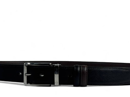 Calvin Klein–Style Black Reversible Belt with Silver Buckle – 130 cm 🖤✨