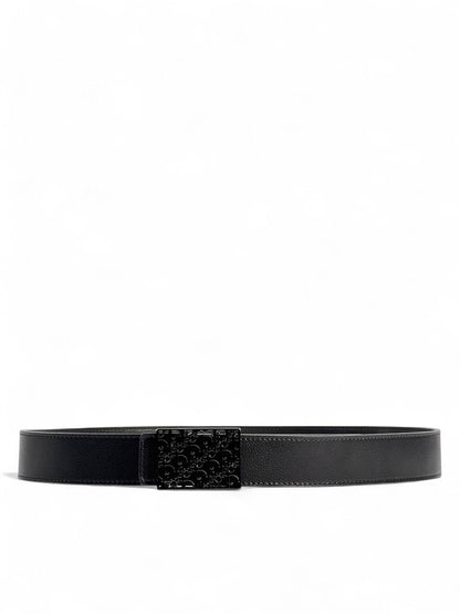 ✨ Dior Black Leather Belt | Embossed Square Buckle 🖤 | 120 cm