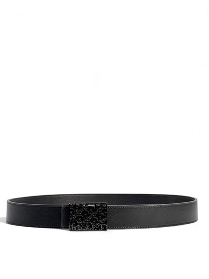 ✨ Dior Black Leather Belt | Embossed Square Buckle 🖤 | 120 cm