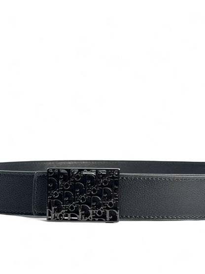 ✨ Dior Black Leather Belt | Embossed Square Buckle 🖤 | 120 cm