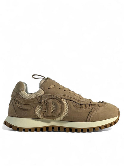 Christian Dior Beige Mesh & Suede Sneakers – Luxury Casual Unisex Shoes