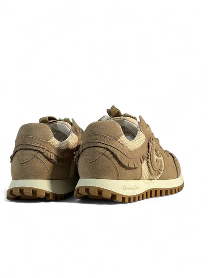 Christian Dior Beige Mesh & Suede Sneakers – Luxury Casual Unisex Shoes