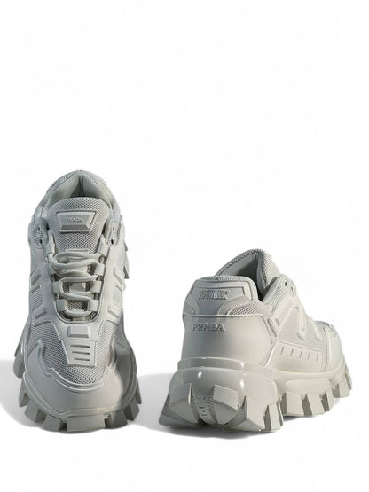 Prada Cloudbust Thunder Sneakers – Triple White, Bold Luxury Streetwear