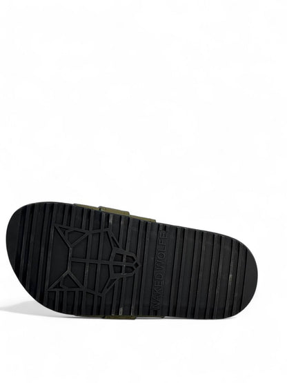 Naked Wolfe Khaki Buckle Sandals – Bold & Trendy Comfort 👟🦅