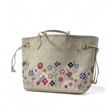 Louis Vuitton Cream Floral Neverfull Tote 🌸✨ + Matching Pouch | Limited Art Edition 🖼️