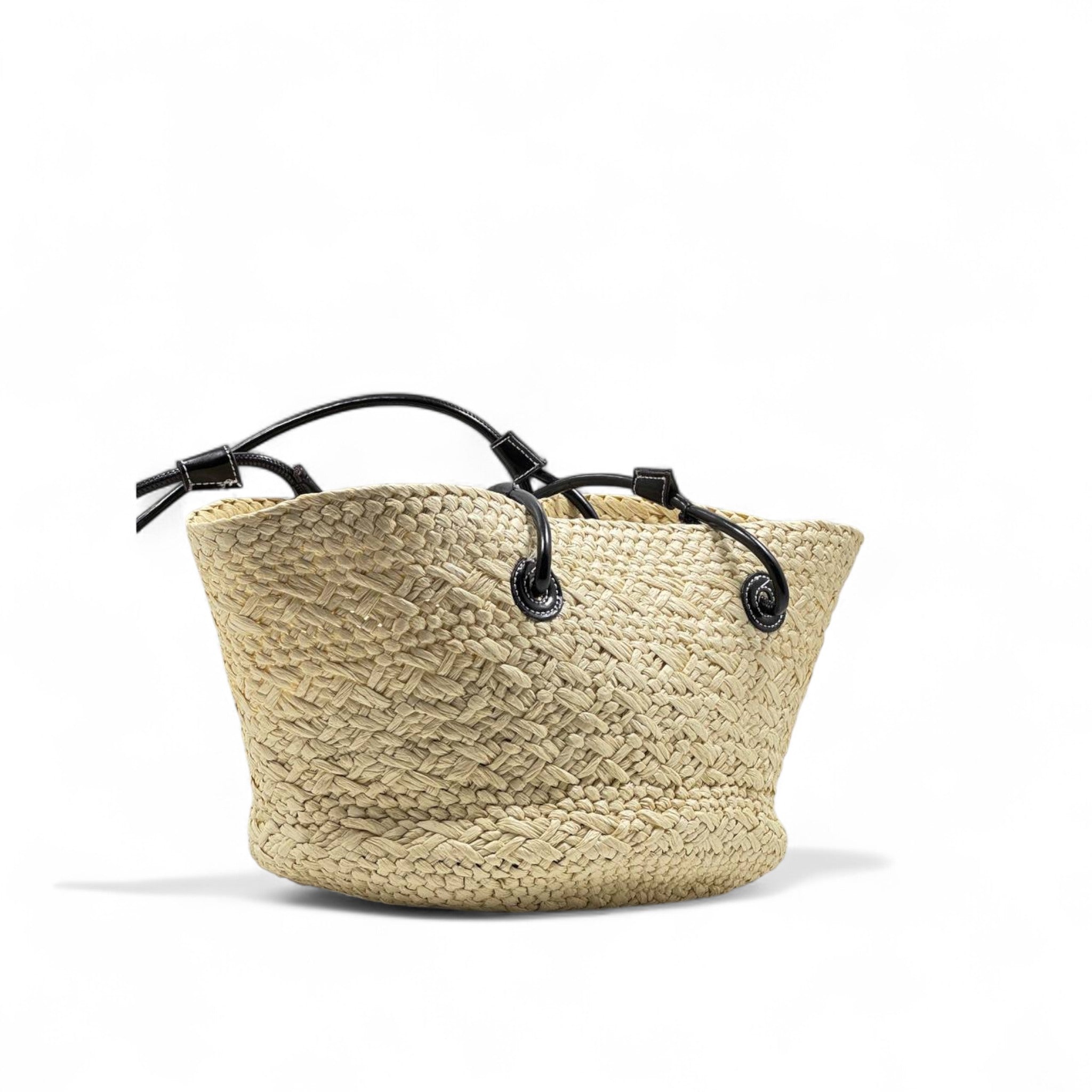 Loewe Raffia Basket Bag with Black Handles 🖤🌴 | Iconic Summer Tote with Anagram Logo