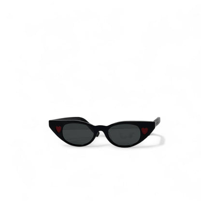 Saint Laurent Heart Cat-Eye Sunglasses 🖤❤️ | Playful Red Detail & Chic Black Frame