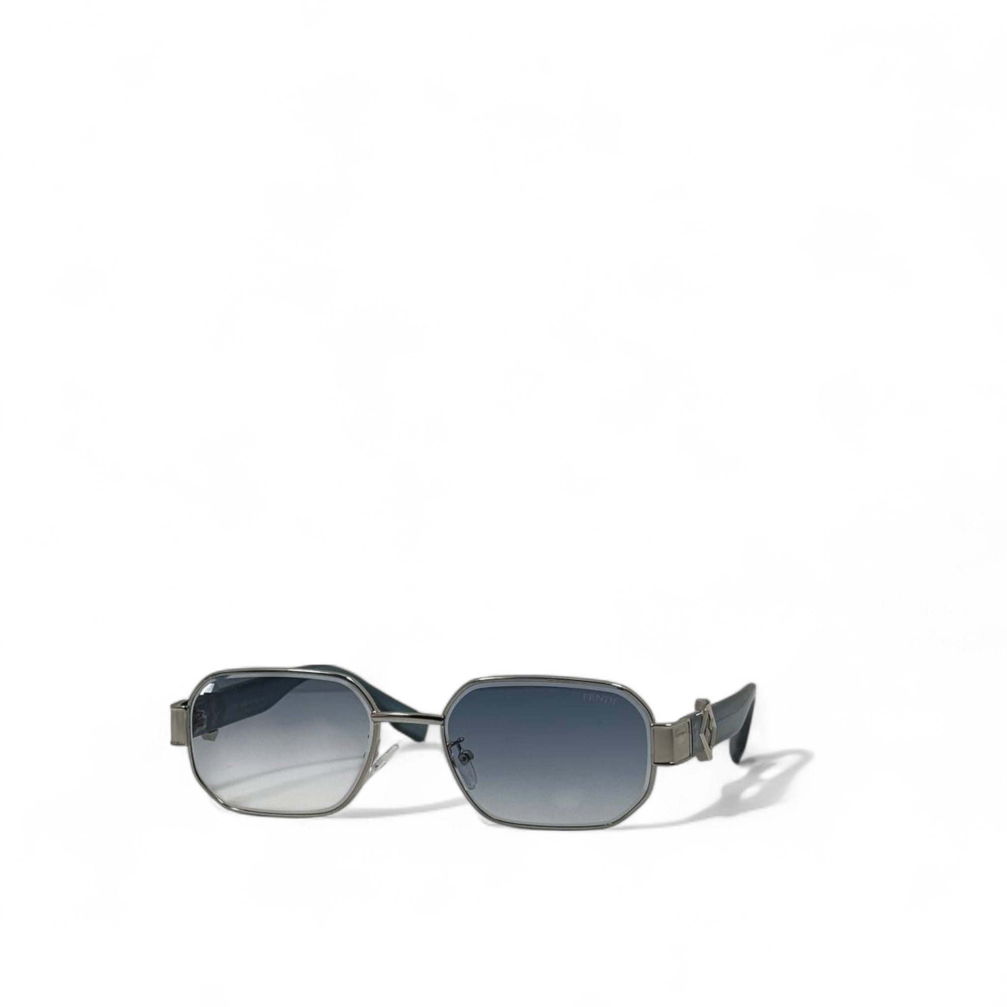 Fendi Silver Aviator Sunglasses 💙 | Blue Gradient Lenses & Logo Detail