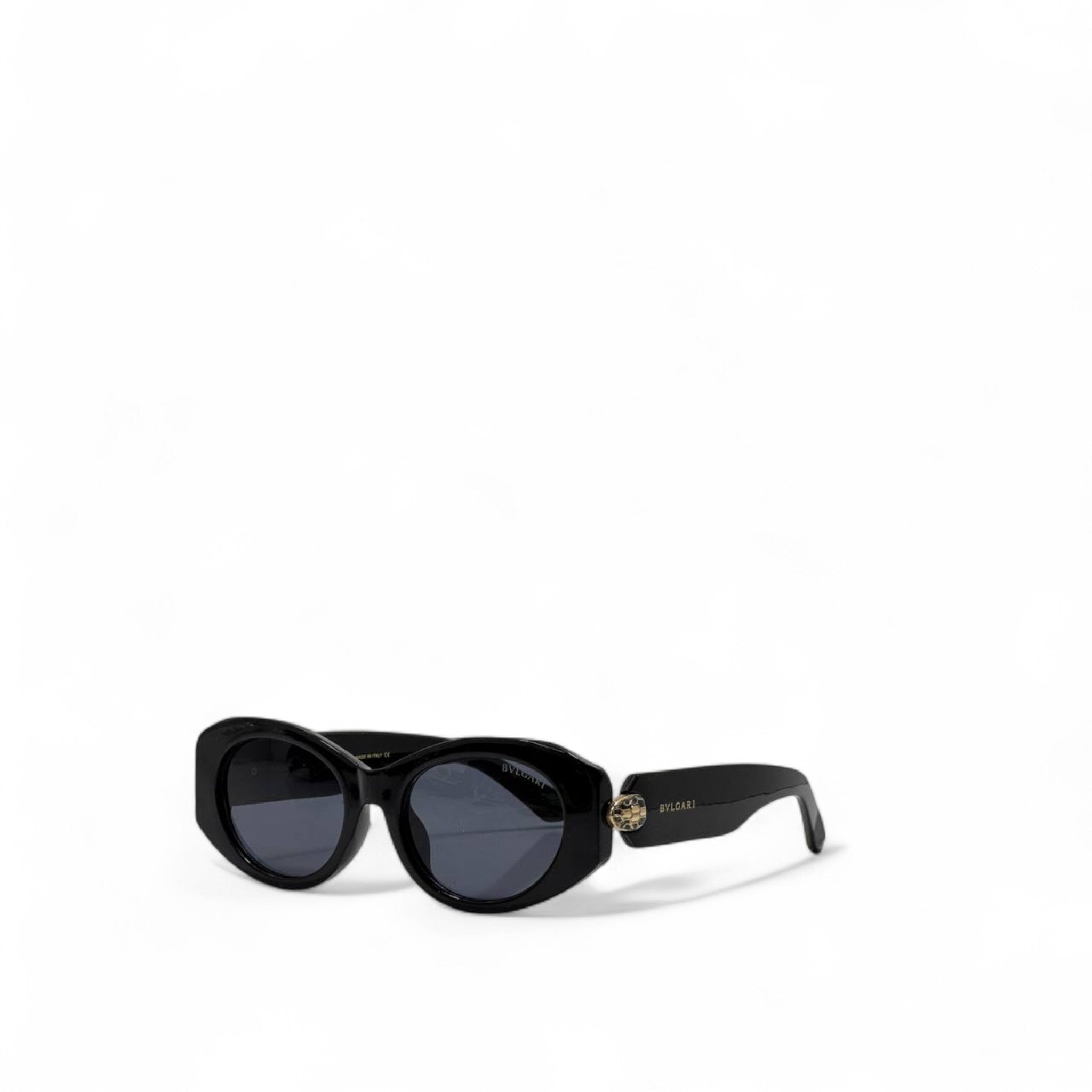 Bvlgari Serpenti Sunglasses 🐍 | Black Oval Frame with Gold Medusa Charm