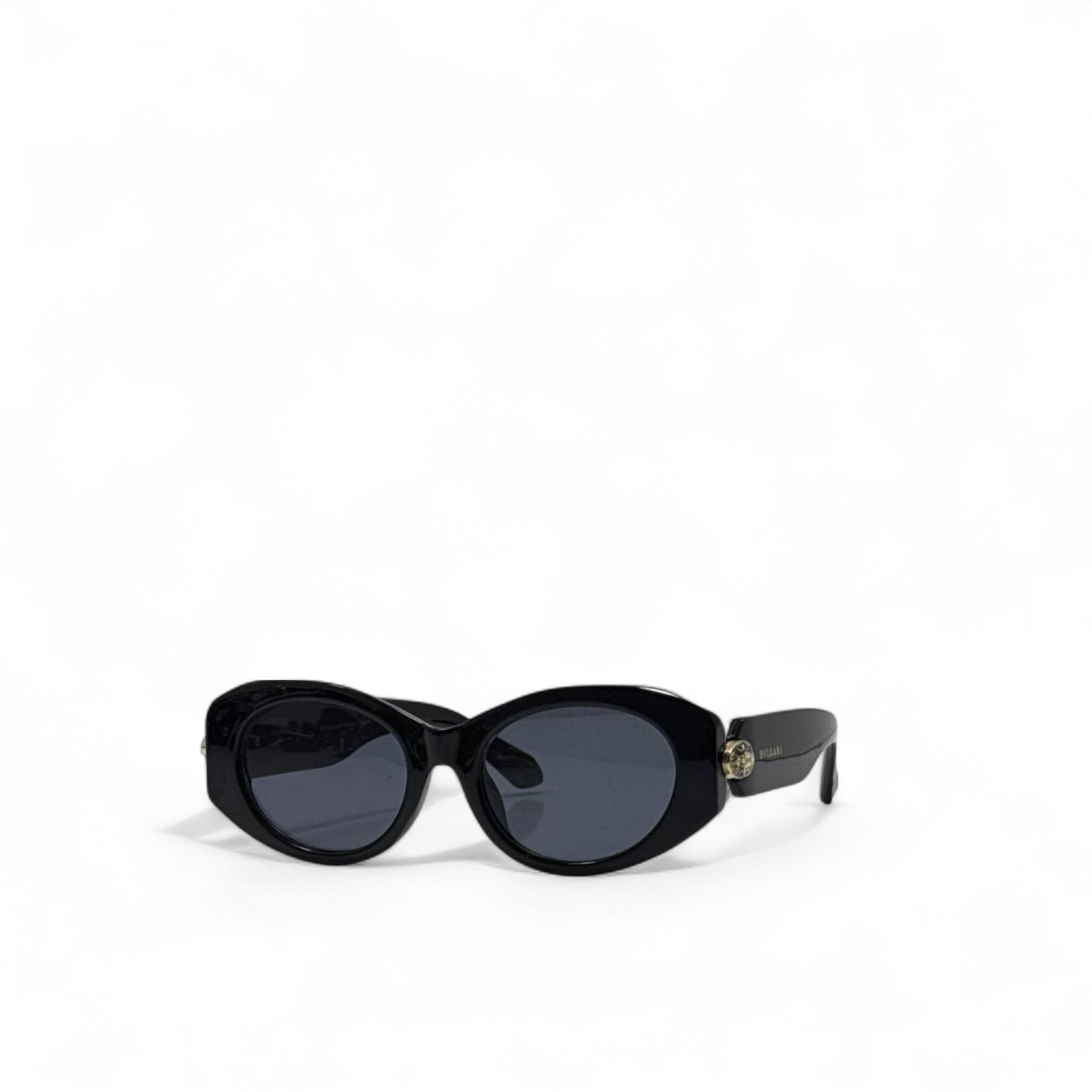 Bvlgari Serpenti Sunglasses 🐍 | Black Oval Frame with Gold Medusa Charm