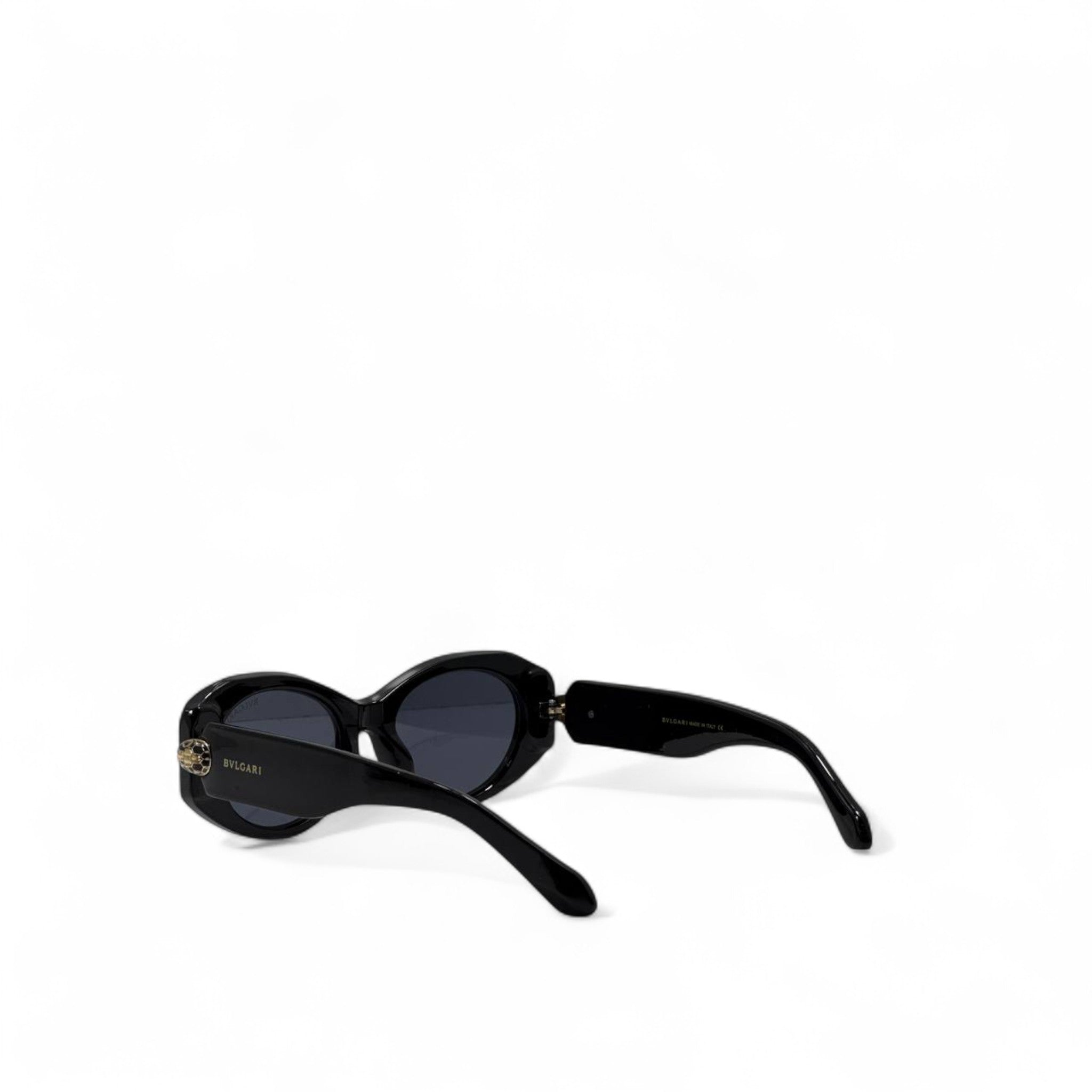 Bvlgari Serpenti Sunglasses 🐍 | Black Oval Frame with Gold Medusa Charm