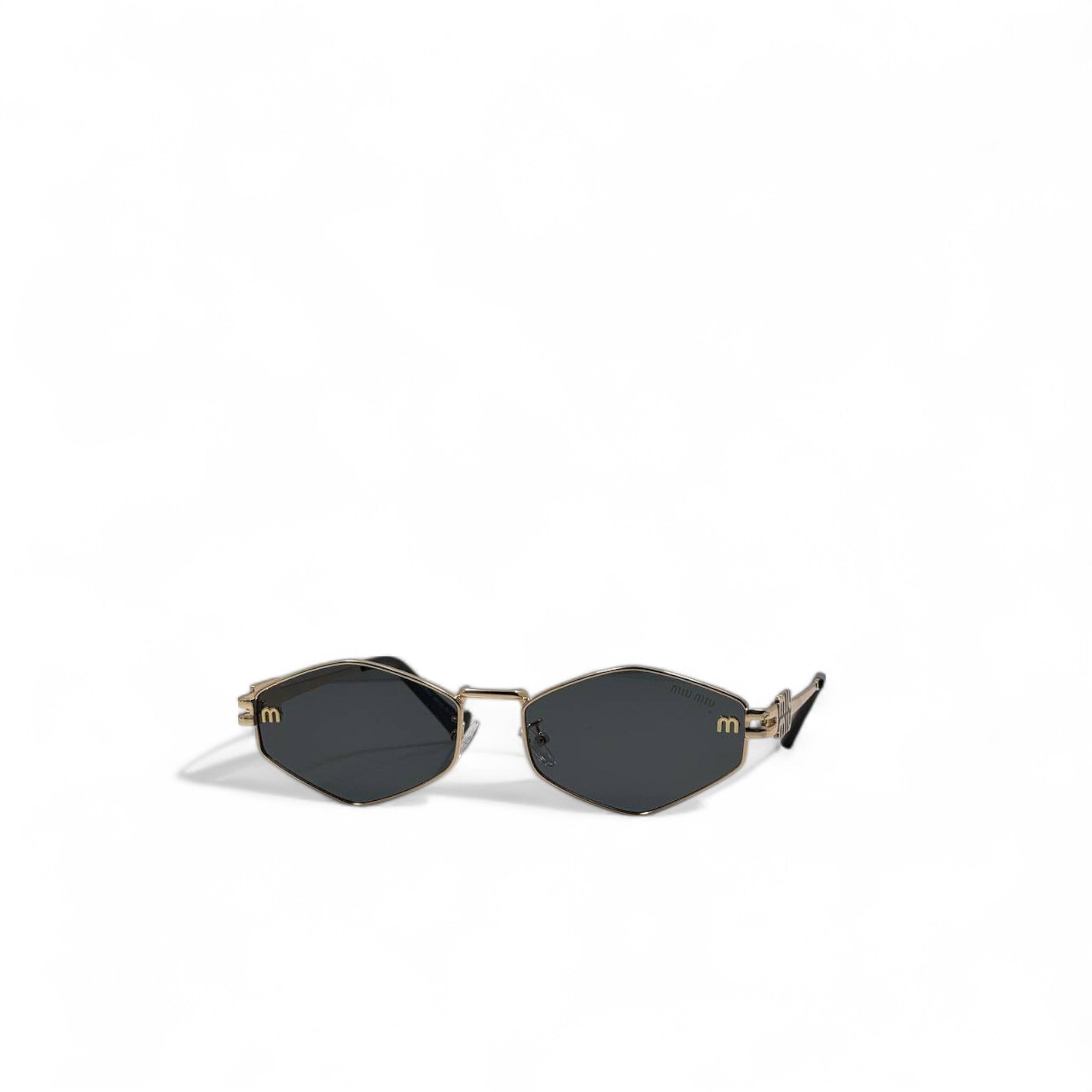 Miu Miu Iconic Micro-Hex Sunglasses – Black Gold Edition 🖤👑