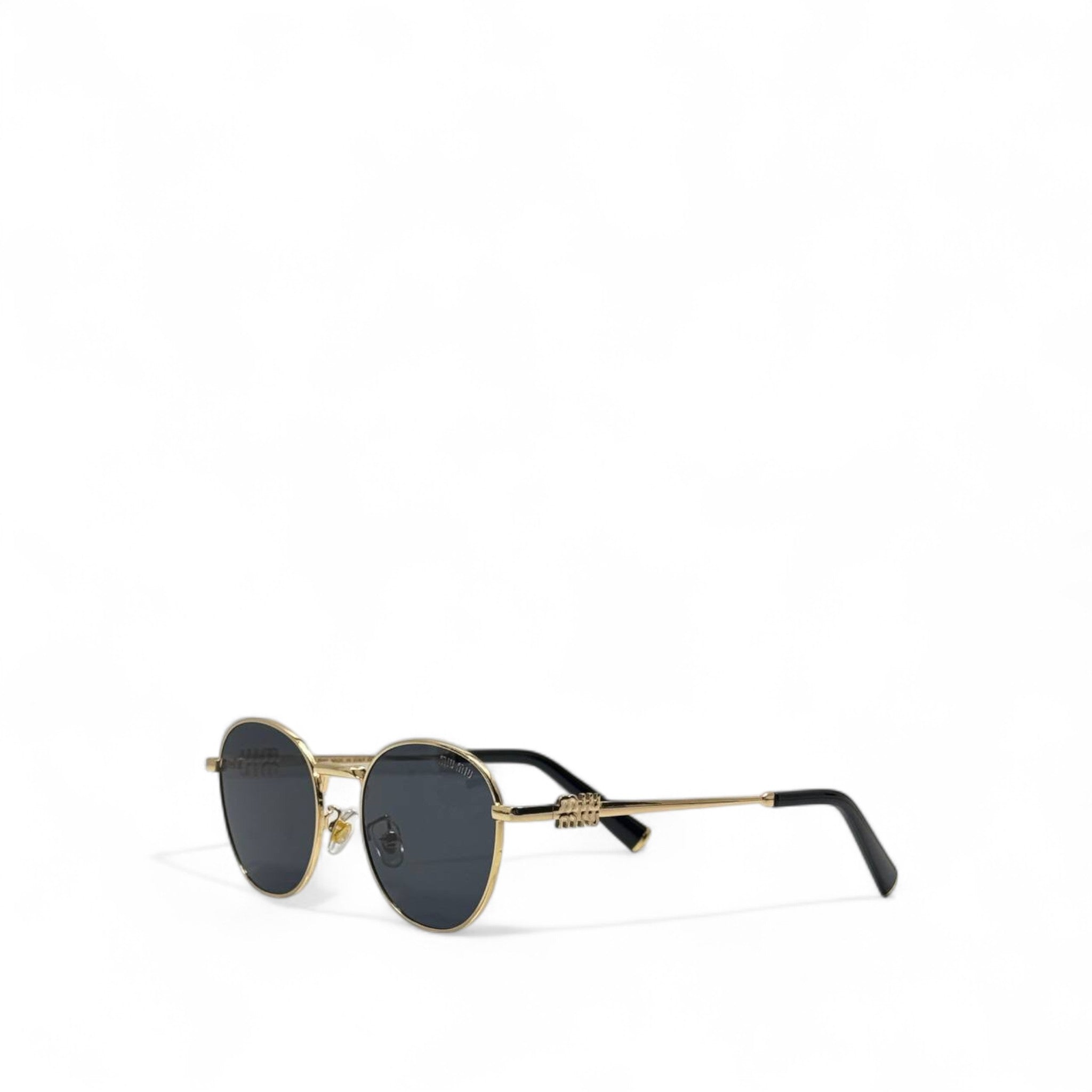 Miu Miu Gold-Rimmed Round Sunglasses – Chic Minimalist Vibe ✨🖤