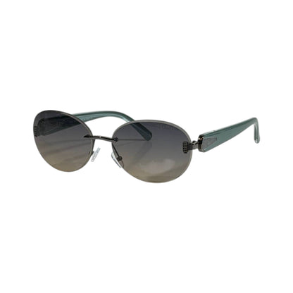 Miu Miu Elegant Oval Rimless Sunglasses 💚✨ Luxury Gradient Fashion Shades