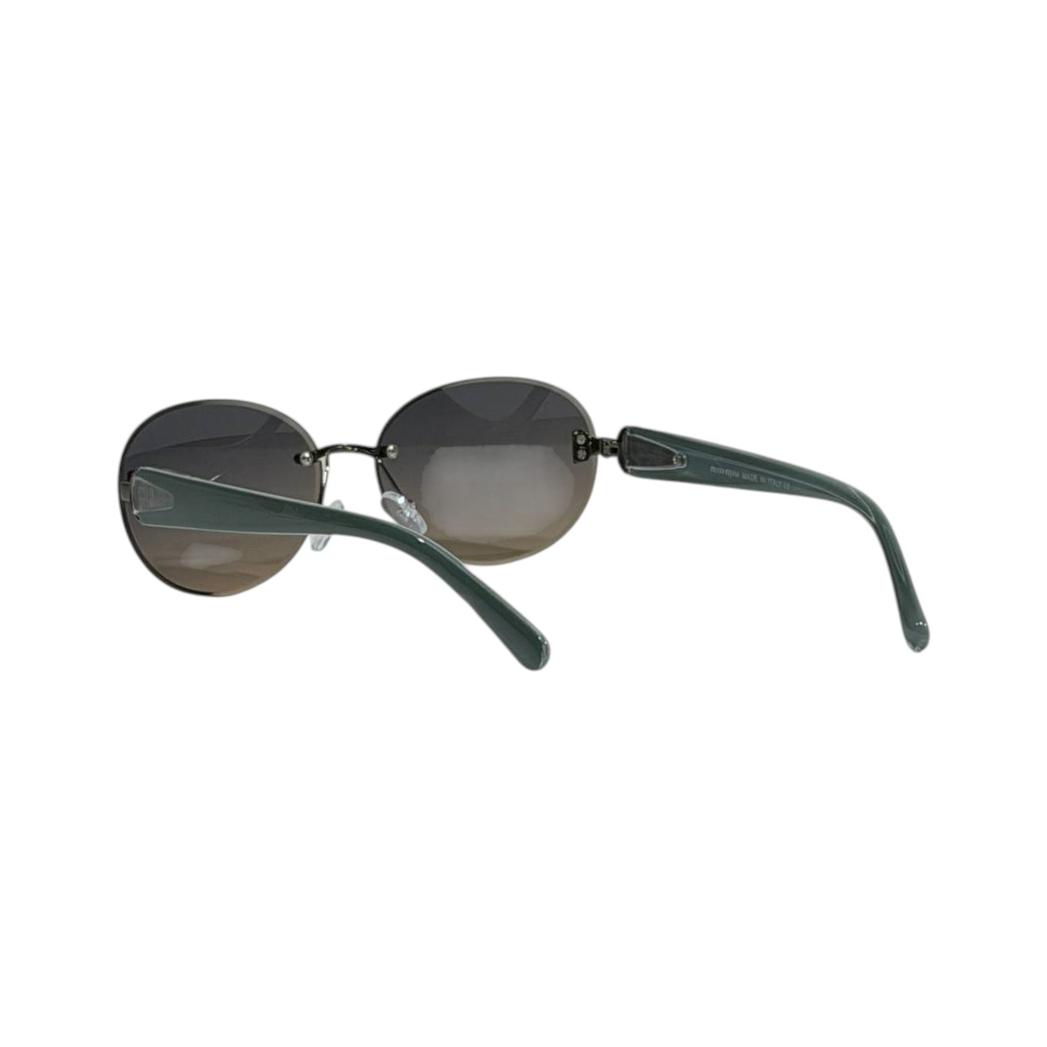 Miu Miu Elegant Oval Rimless Sunglasses 💚✨ Luxury Gradient Fashion Shades