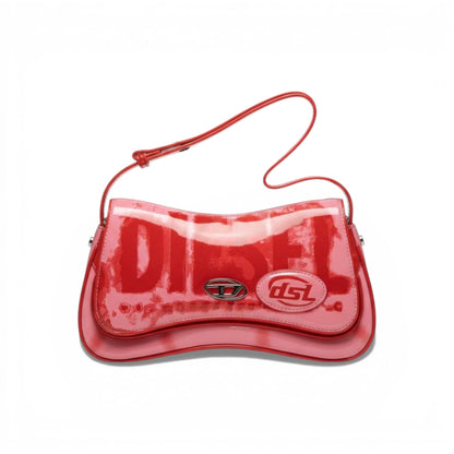 👜 Diesel Red Patent Shoulder Bag – Bold Y2K Statement ❤️