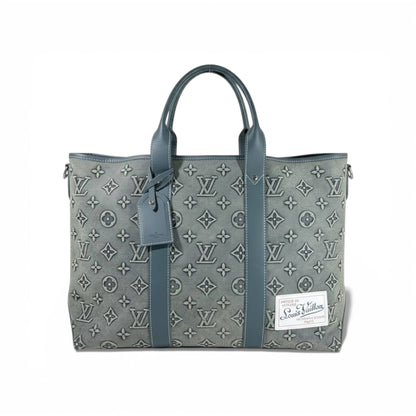 👜 Louis Vuitton Monogram Denim Tote Bag – Grey Canvas Edition